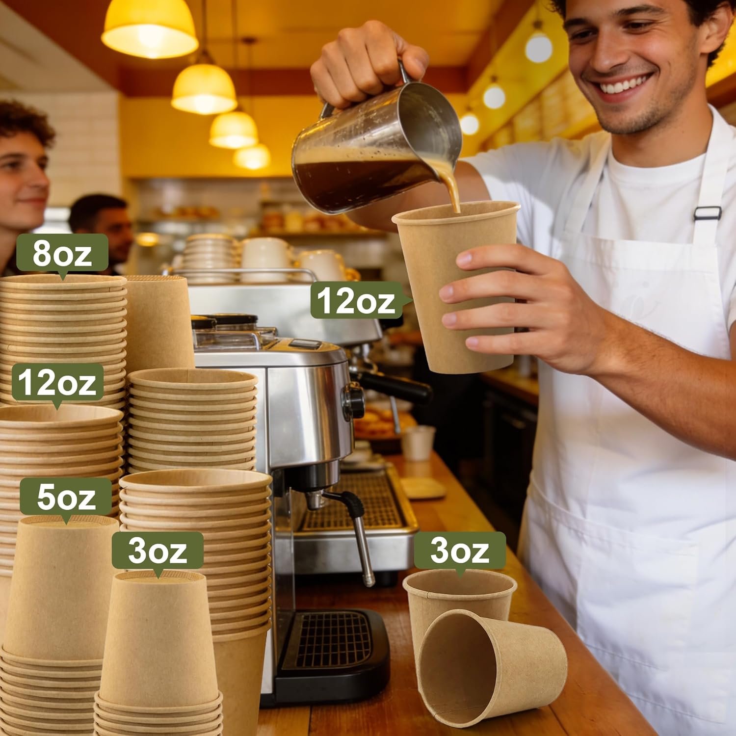 Grossiste Gobelets à Café Jetables 12 oz Paquet de 100 en Papier Marron Fournisseur Marque Blanche pour Thé Chaud Chocolat Boissons Froides Grossiste Gobelets à Café Jetables 12 oz Paquet de 100 en Papier Marron Fournisseur Marque Blanche pour Thé Chaud Chocolat Boissons Froides