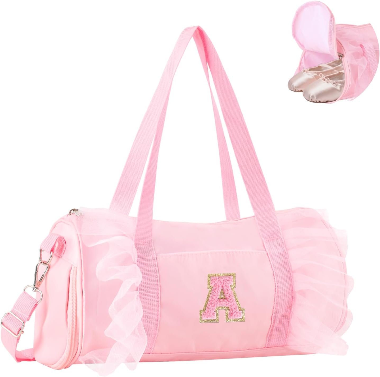 Fournisseur Sac à Danse Personnalisé Initiales Filles 4-6 Ans Petit Dentelle Gym Sport Yoga Cheer Ballet Vente en Gros Tote Voyage Sangles Ajustables OEM Rose-A