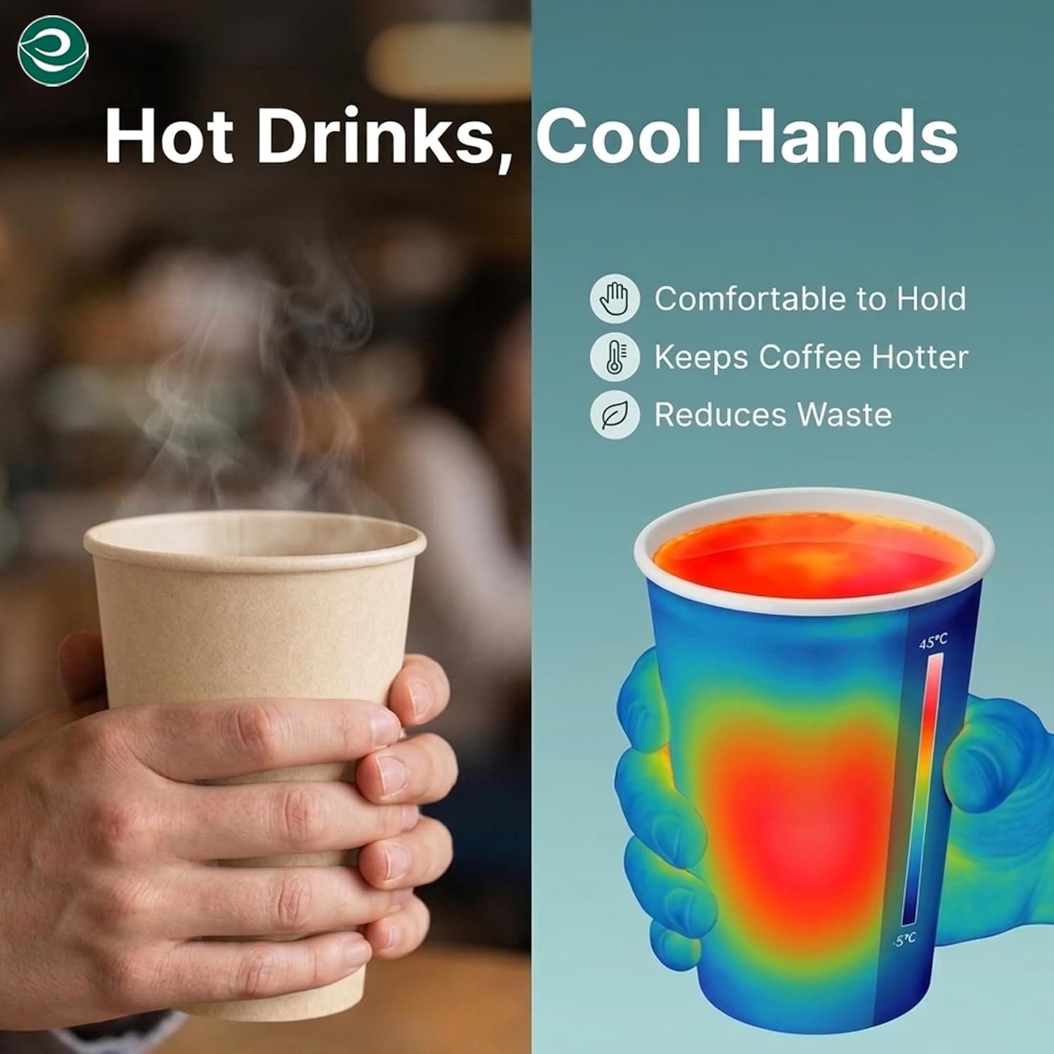 Grossiste Pack de 50 Gobelets à Café Jetables 16 oz avec Couvercles et Manches Biodégradables Compostables Étanches Robustes pour Boissons Chaudes Fabricant Logo Personnalisé