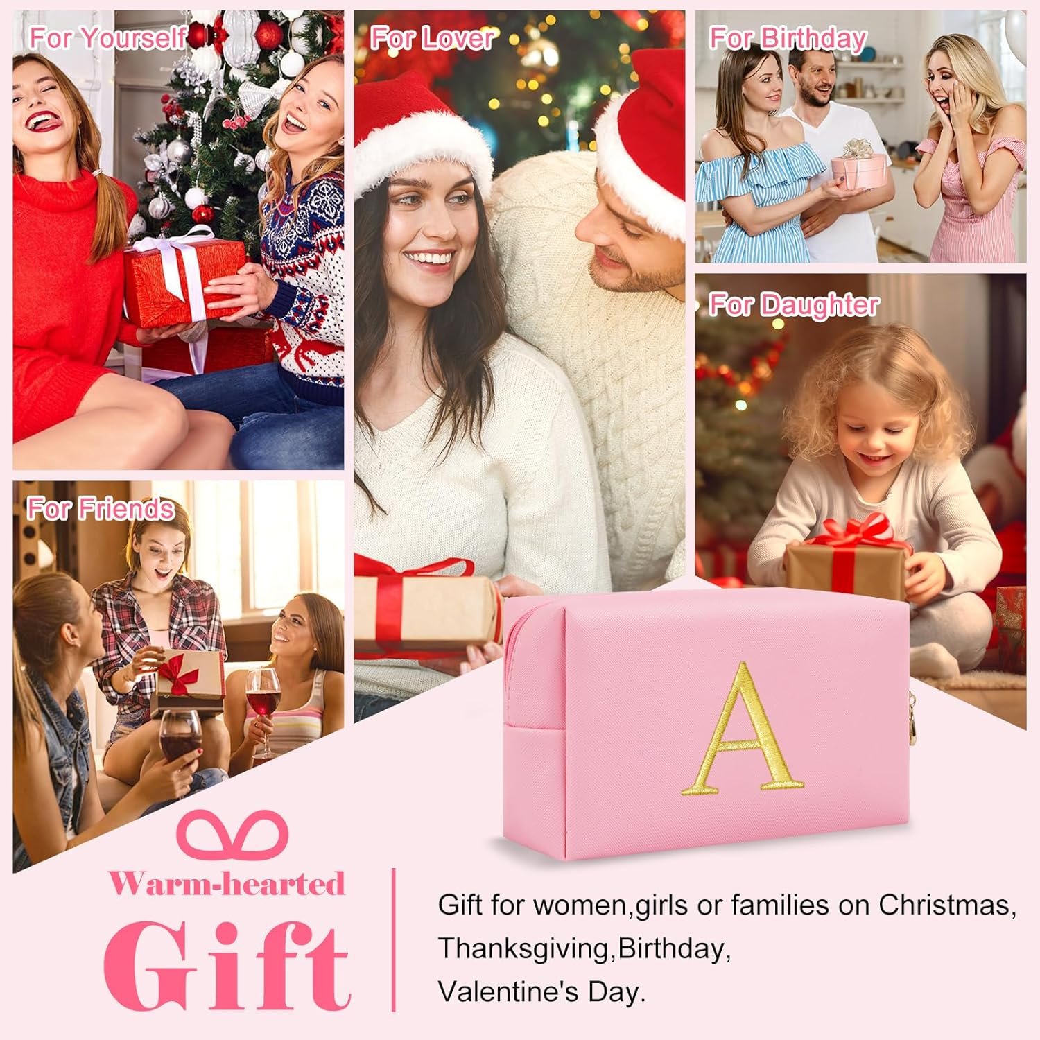 Grossiste Pochette Maquillage Initiale Broderie Or Préppy Logo Personnalisé Petit Sac Toilette Voyage Cadeaux Noël Anniversaire Filles Femmes Fabricant (Rose-A) Grossiste Pochette Maquillage Initiale Broderie Or Préppy Logo Personnalisé Petit Sac Toilette Voyage Cadeaux Noël Anniversaire Filles Femmes Fabricant (Rose-A)