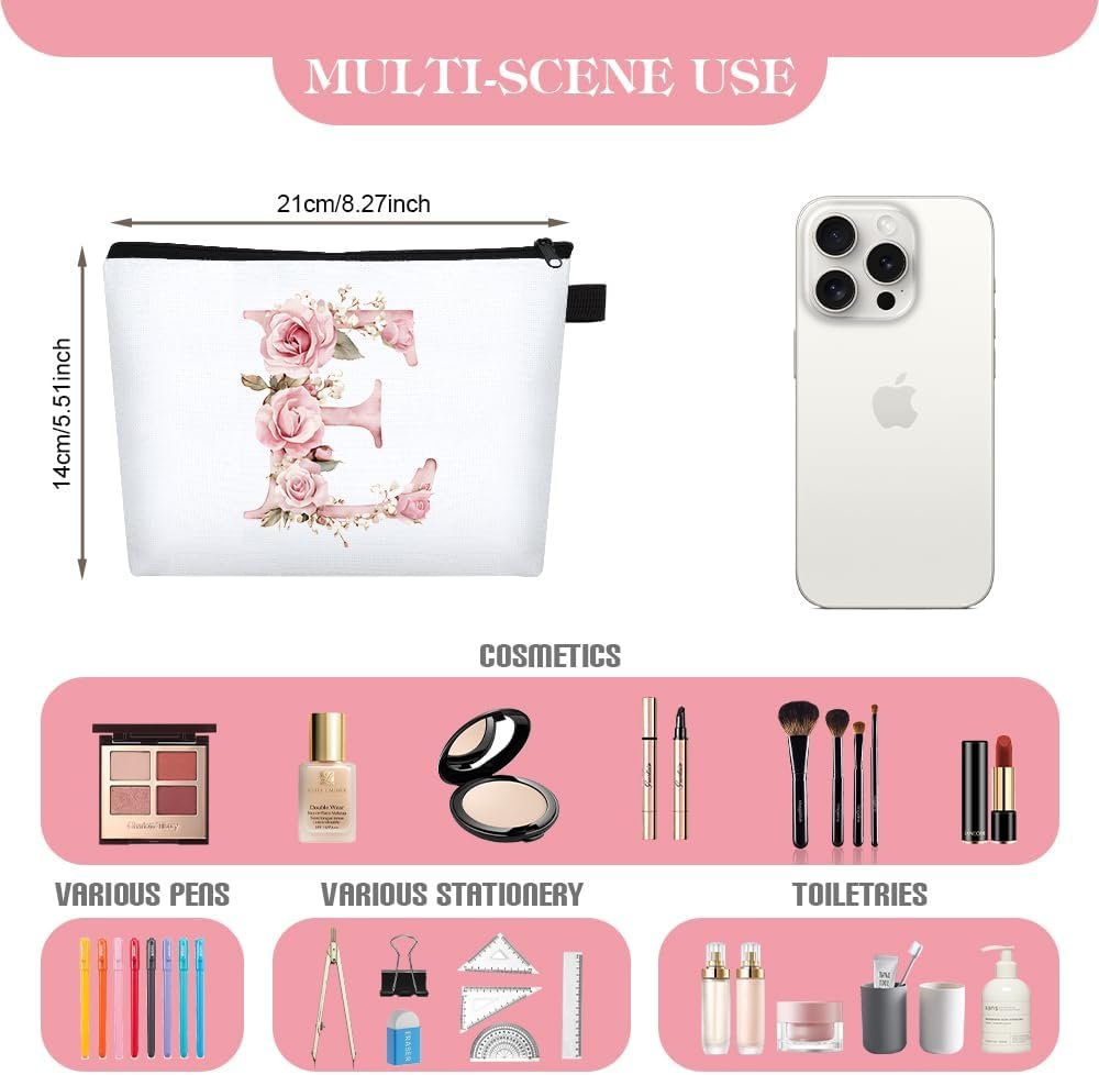 Grossiste de Sac de Maquillage Personnalisé Initiale A-Z pour Femmes – Fournisseur Organiseur Cosmétiques Voyage Logo Personnalisé Demoiselles d'Honneur Anniversaire (J)