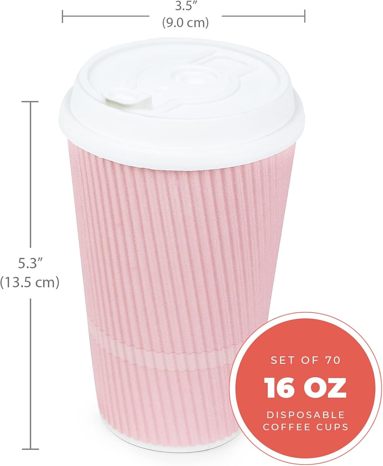 Fabricant Gobelets à Café Jetables 16 oz avec Couvercles Vente en Gros (Pack de 70) Isolants Ondulés Sans Fuites Logo Personnalisé