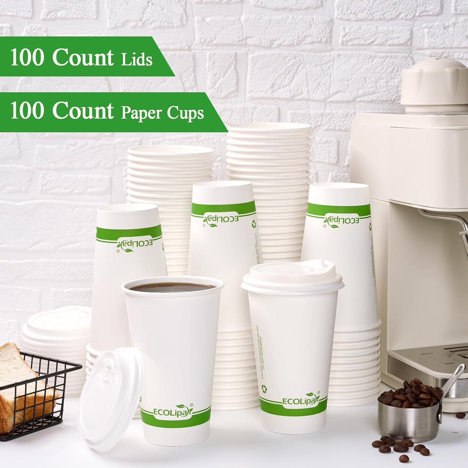 Grossiste gobelets à café en papier compostables 100 unités 16 oz avec couvercle CPLA logo personnalisé biodégradables pour boissons chaudes fêtes pique-niques voyages événements Fabricant