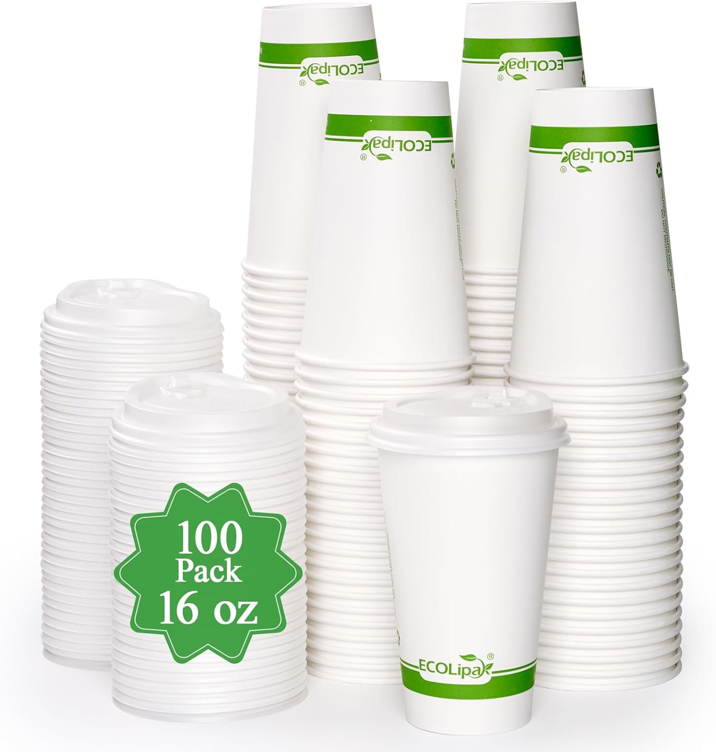 Grossiste gobelets à café en papier compostables 100 unités 16 oz avec couvercle CPLA logo personnalisé biodégradables pour boissons chaudes fêtes pique-niques voyages événements Fabricant