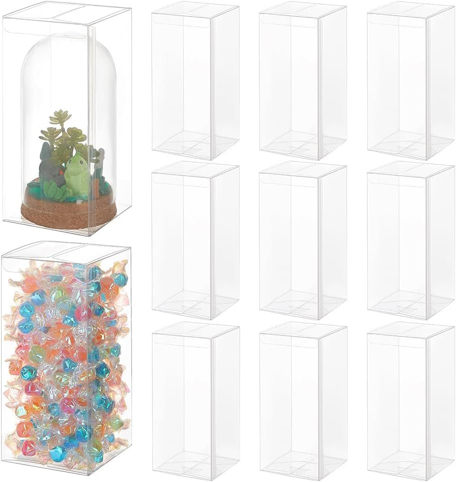 Fabricant 15 Pièces Boîtes Transparentes PVC Rectangulaires 3,15 x 3,15 x 7,08 pouces avec Film En Vrac Marque Blanche pour Noël Mariage Fêtes Anniversaires Fabricant 15 Pièces Boîtes Transparentes PVC Rectangulaires 3,15 x 3,15 x 7,08 pouces avec Film En Vrac Marque Blanche pour Noël Mariage Fêtes Anniversaires