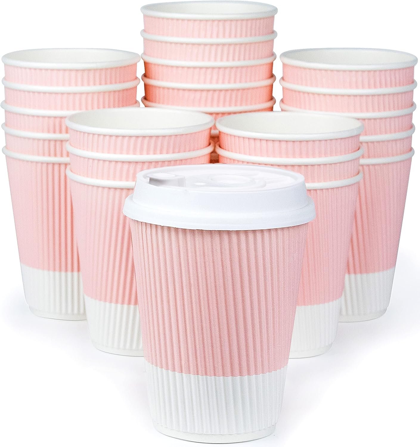Fournisseur Gobelets à Café Jetables 12 oz avec Couvercles Refermables Anti-Fuites Isolés pour Boissons Chaudes à Emporter Lot de 80 En Vrac Logo Personnalisé