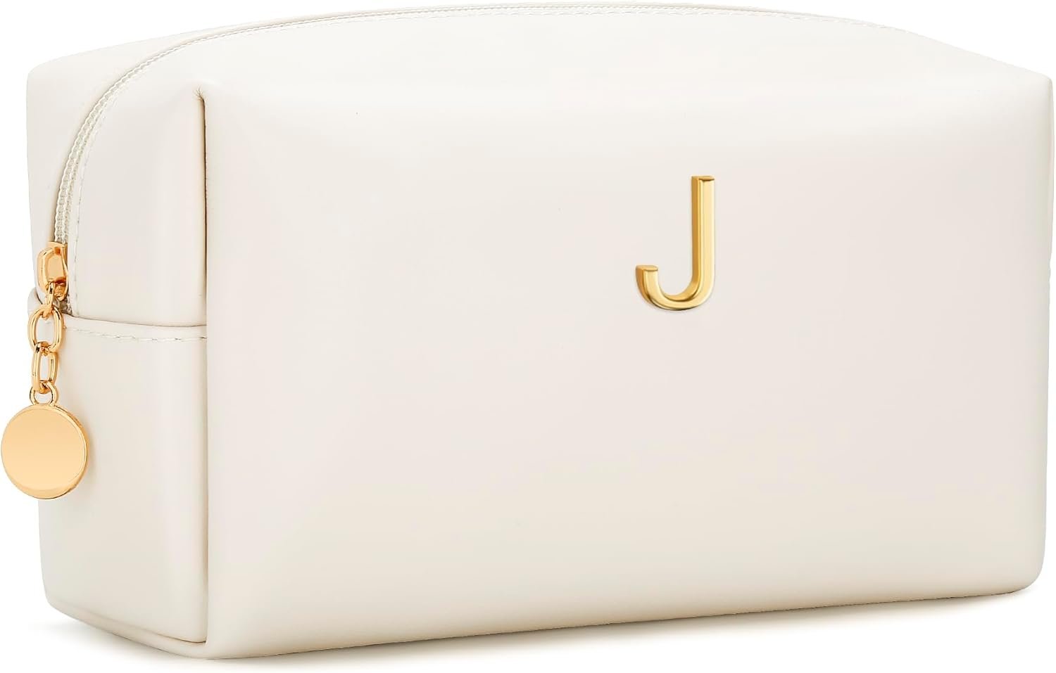 Grossiste Cadeaux Femmes Demoiselles d'Honneur Sac à Maquillage Personnalisé Initiales Cuir PU Étanche Fabricant Cosmétiques Voyage OEM Beige